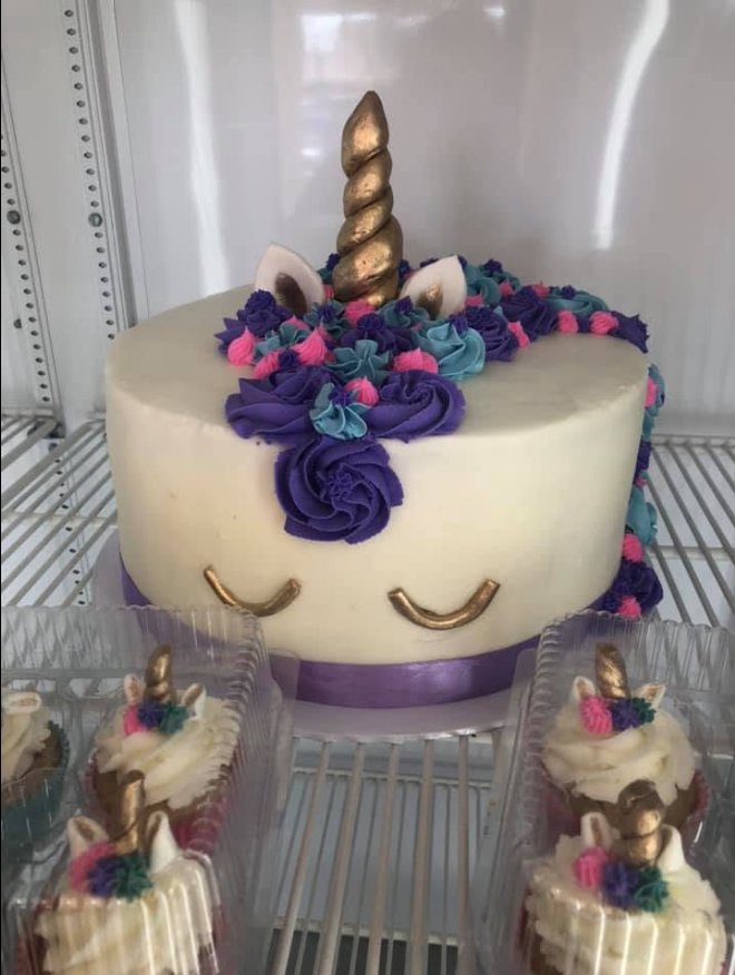 Neons Unicorn Cake — custom cake by Zugar Coma Zweetz