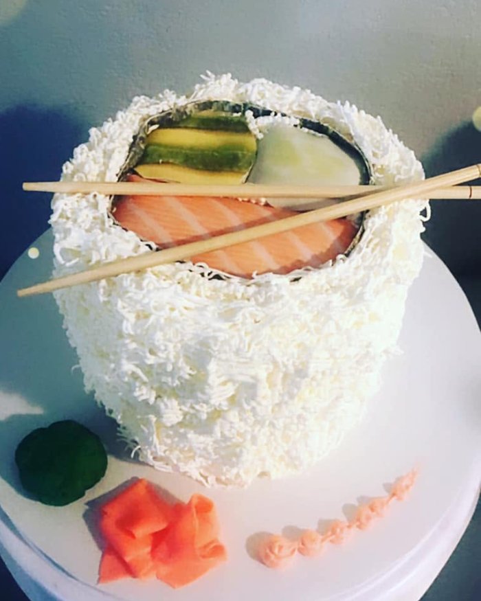 Sushi Cake — custom cake by Zugar Coma Zweetz